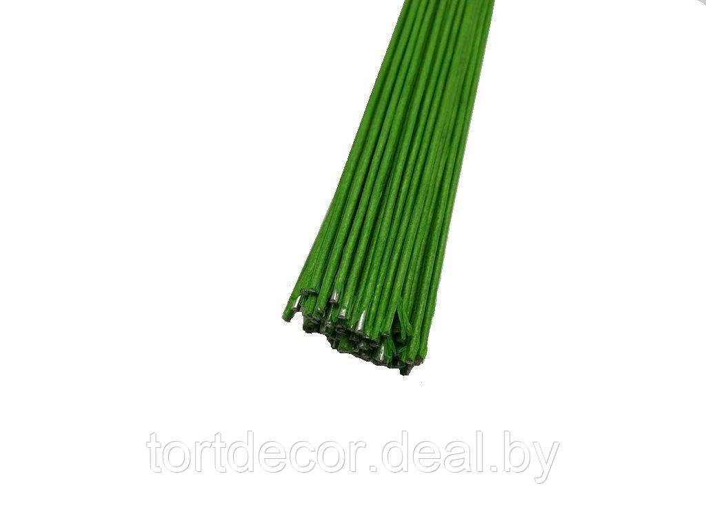 Проволока для сахарных цветов "Зеленая" в бумажной оплетке 40 см сечение 2,5 мм 1шт - фото 1 - id-p159190969
