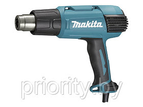 Термовоздуходувка MAKITA HG 6530 VK в чем. + набор сопл (1600 Вт, 3 скор., 50-600 °С, плавн. рег.,50-650 °С)