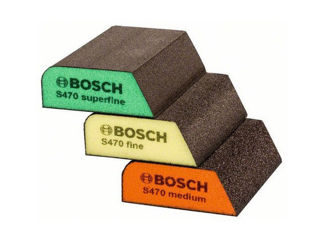 Набор губок абразивных BOSCH (3 шт.) (трапецевидные), фото 2