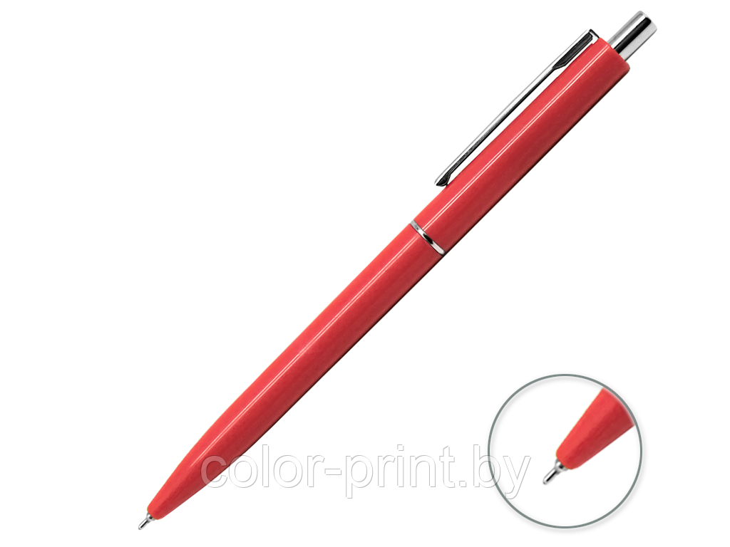Ручка шариковая, пластик, красный/серебро, Best Point