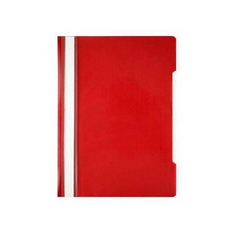 Папка скоросшиватель красный, А4 Бюрократ прозрачный, верхний лист пластик - фото 1 - id-p103015293