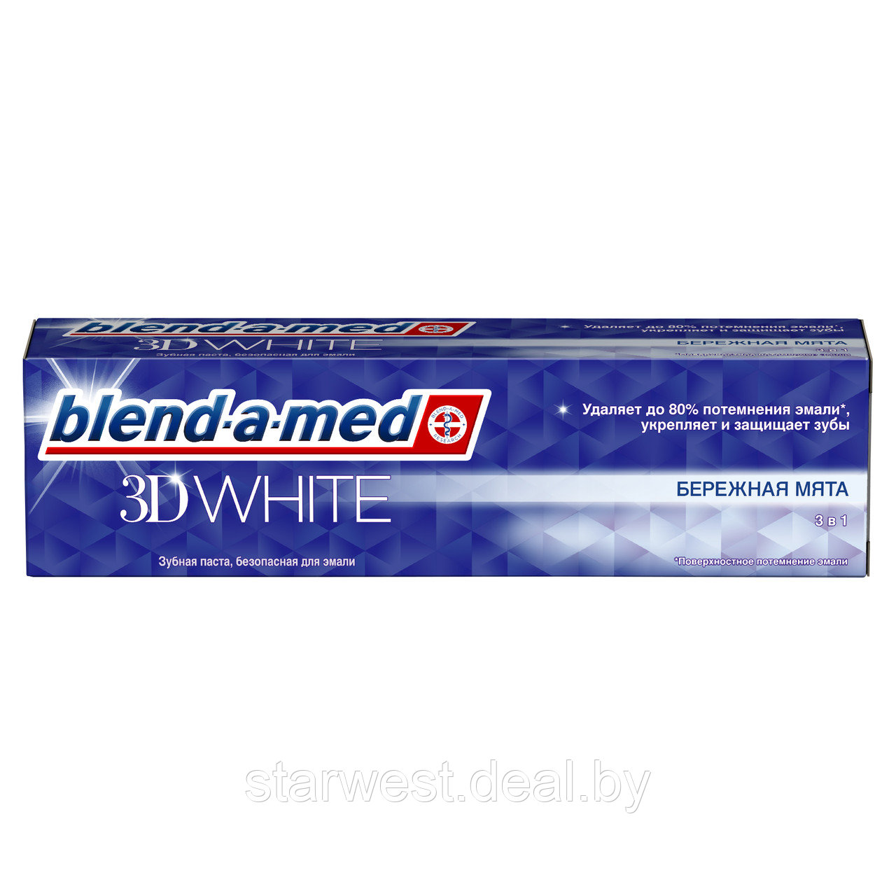 Blend-a-med 3D White 100 мл Зубная паста отбеливающая 3 в 1 с бережной мятой - фото 2 - id-p159235434