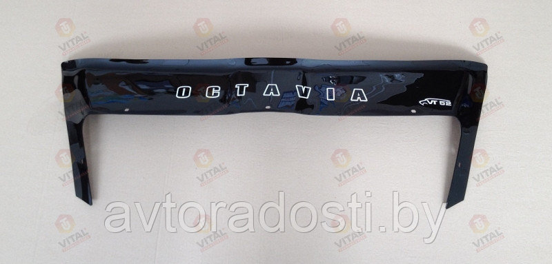 Дефлектор капота для Skoda Octavia A5 (2004-2013) с клыками / Шкода Октавия А5 [SK07] VT52