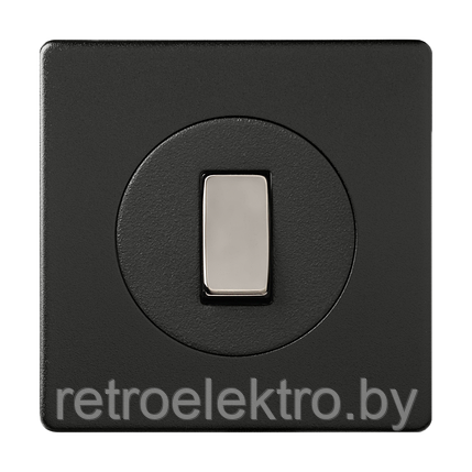 Одноклавишный выключатель/переключатель 10А, цвет Matt Black (Матовый черный), фото 2