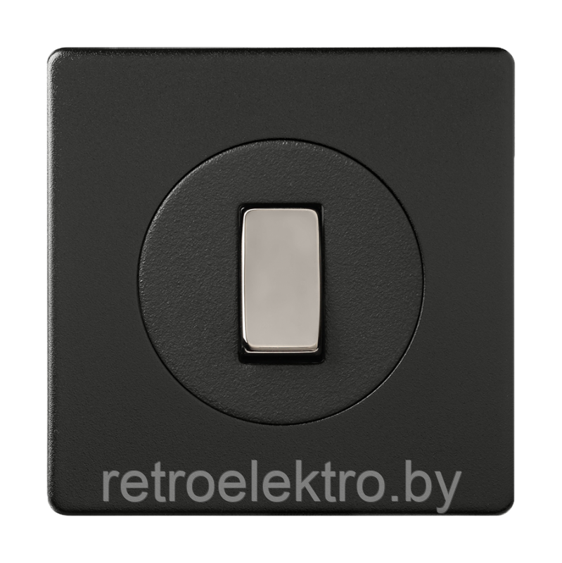 Одноклавишный выключатель/переключатель 10А, цвет Matt Black (Матовый черный) - фото 3 - id-p159238420