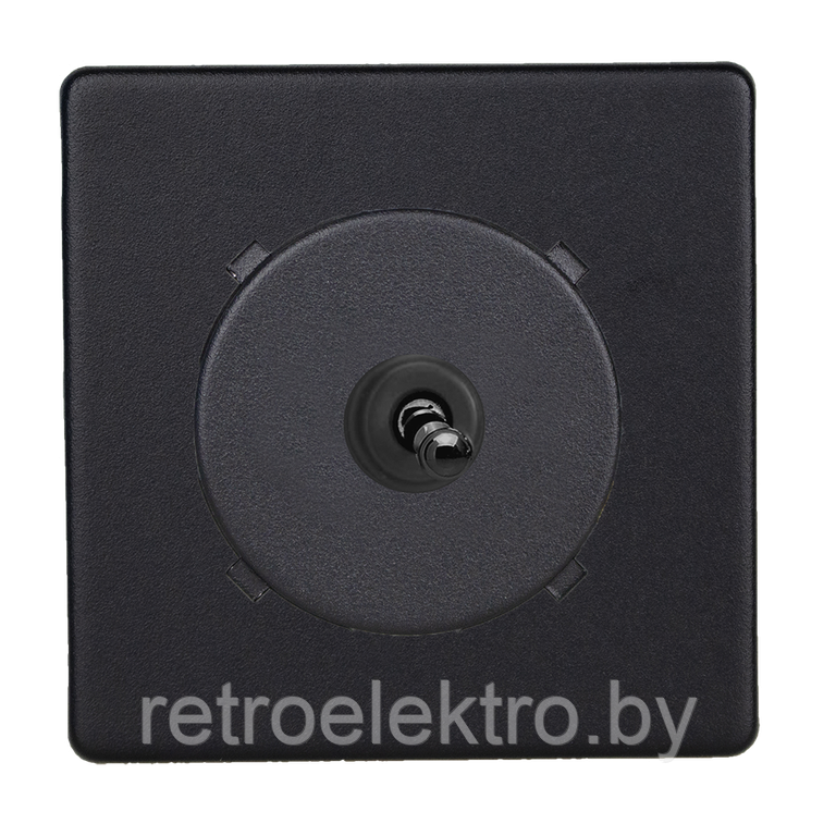 Одноклавишный тумблерный выключатель/переключатель 10А, цвет Matt Black (Матовый черный) - фото 2 - id-p159243427