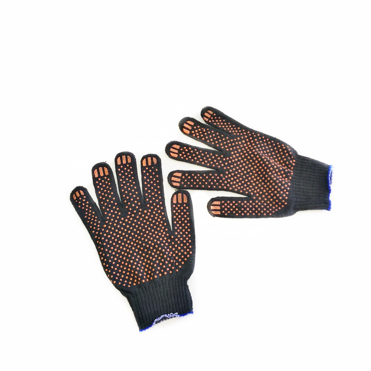 Перчатки трикотажные х/б черные с ПВХ точка, 10 класс, р-р 40-42, 03080-0012 - фото 1 - id-p159271465