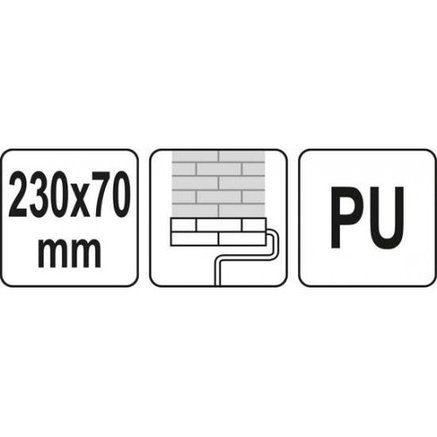 Валик структурный декоративный полиуретановый с ручкой 230х70мм. (кирпич) "Yato"YT-51960, фото 2