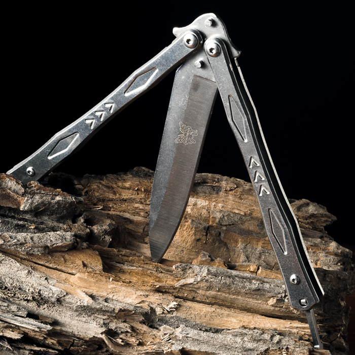 Нож складной Бабочка серебро Ромбы - фото 3 - id-p158806929