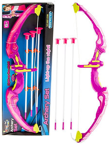 Игровой набор: Светящийся лук и стрелы на присосках Archery Set 881-23A, 6 Розовый