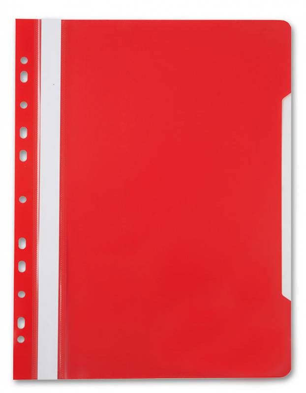 Папка-скоросшиватель красный А4 Бюрократ прозрачный верхний лист, пластик - фото 1 - id-p149188971