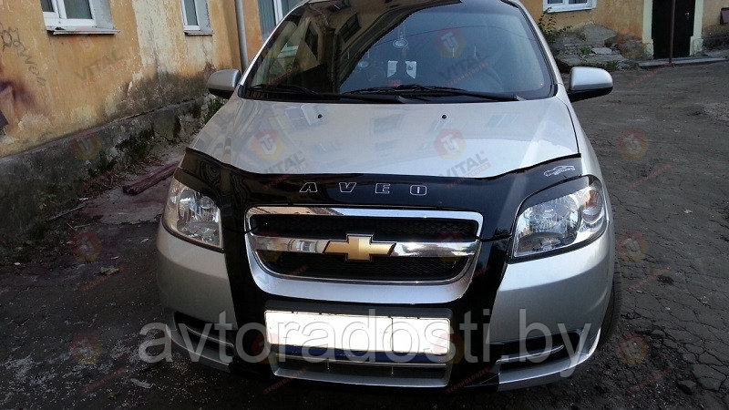 Дефлектор капота для Chevrolet Aveo (2006-) sedan / ZAZ Vida (2012-) / Шевроле Авео [CH02] VT52 - фото 2 - id-p75800150