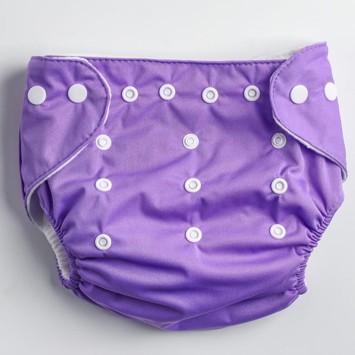Многоразовый подгузник на клепках, цвет фиолетовый - фото 1 - id-p157962169