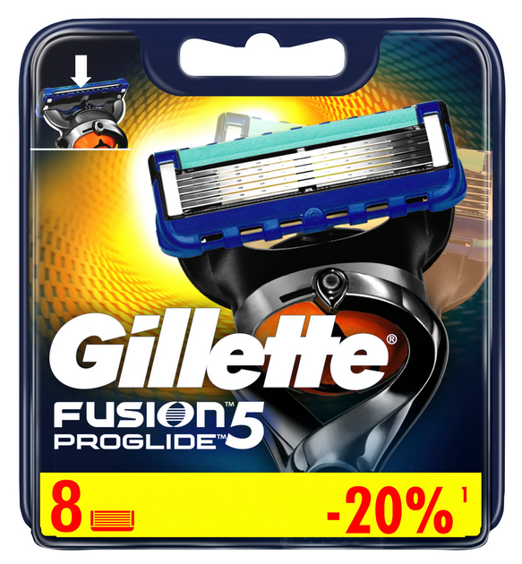 Сменные кассеты Gillette Fusion PROGLIDE ( 8 шт ) - фото 1 - id-p159351351