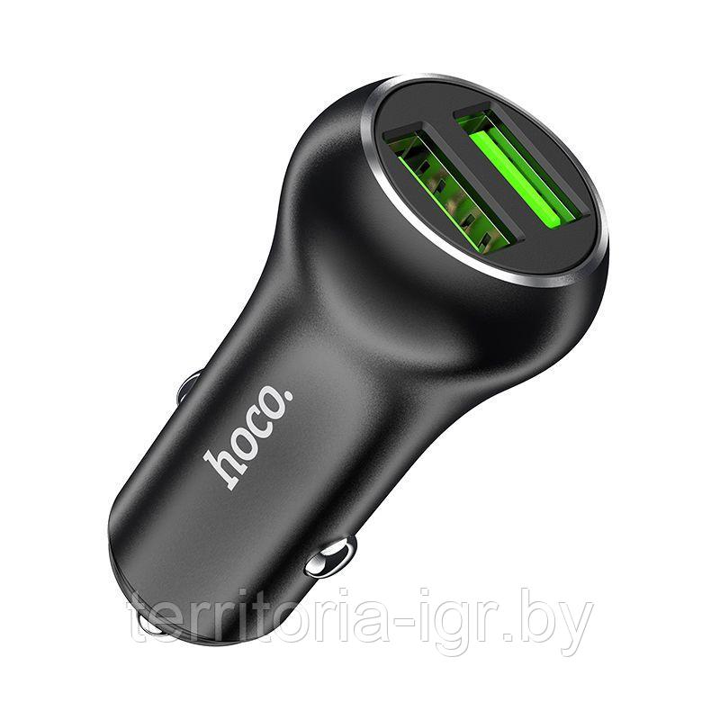 Автомобильное ЗУ Z37 2 USB: QC3.0 36W черный Hoco - фото 2 - id-p159351599