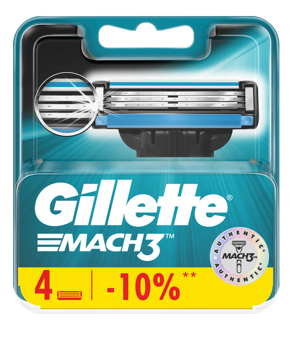 Сменные кассеты Gillette MACH 3 ( 4 шт ) - фото 1 - id-p159351640