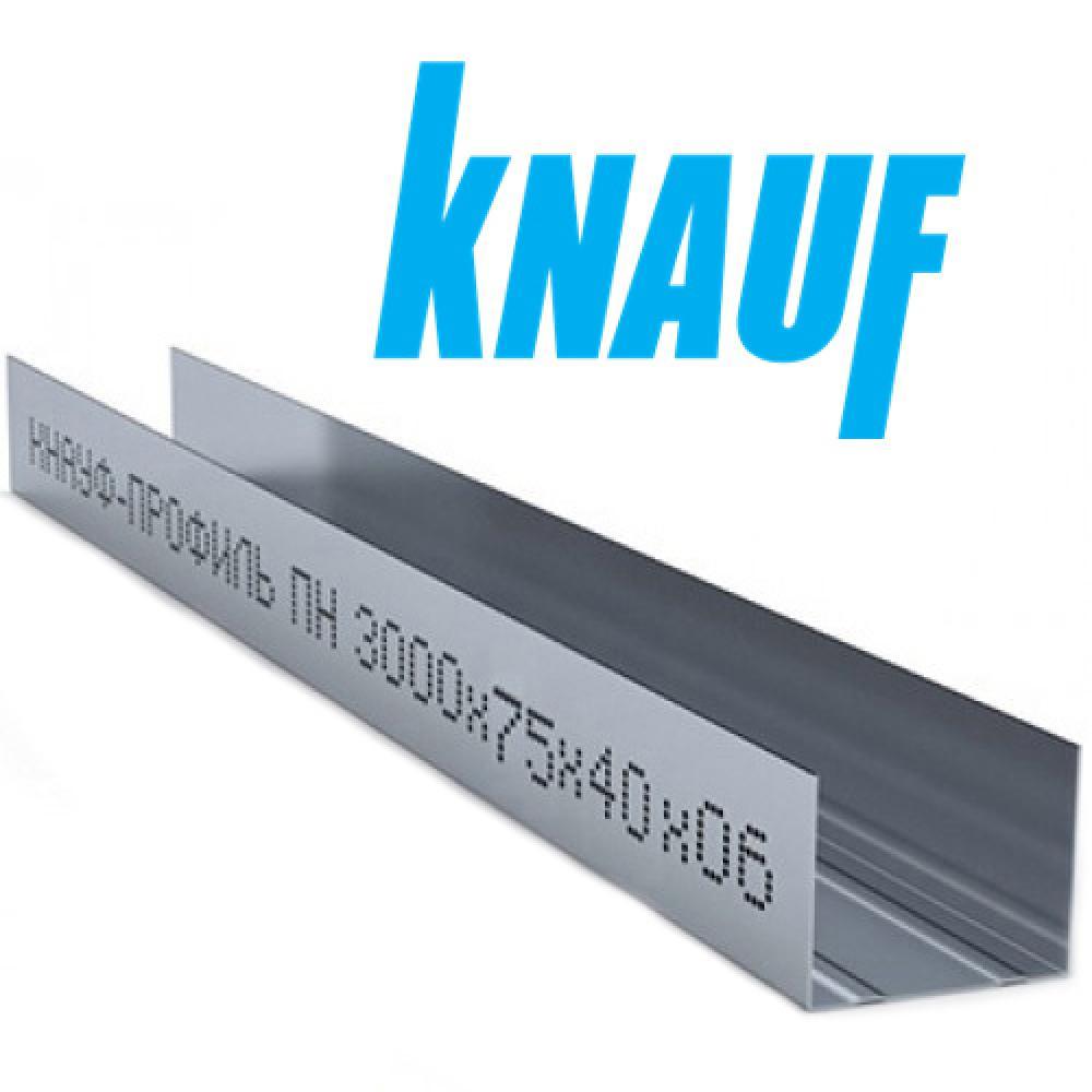 Профиль Knauf для гипсокартона UW: 75x40. Длина 3м. Толщина 0,6 мм. - фото 1 - id-p159357379
