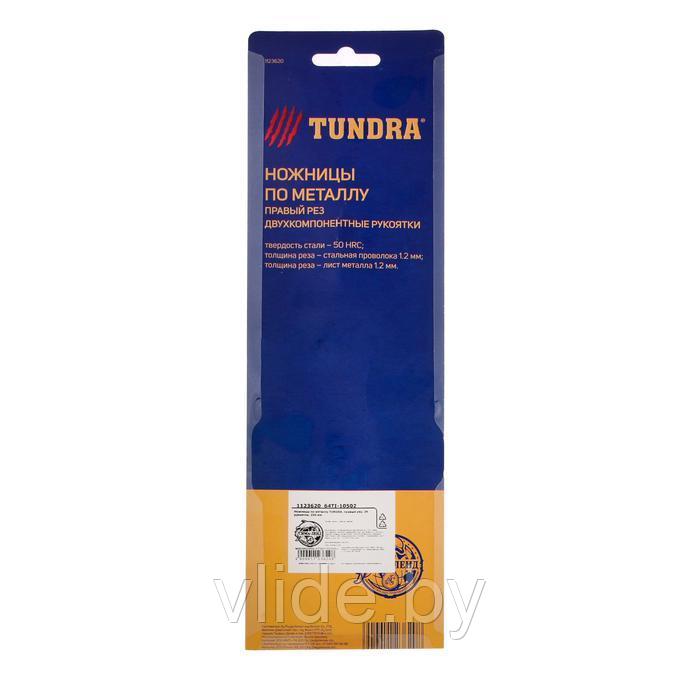 Ножницы по металлу TUNDRA, правый рез, 2К рукоятки, 250 мм - фото 4 - id-p159351989