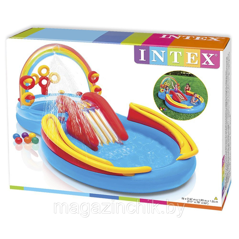 Intex 57453 Надувной игровой центр «Радуга» 297х193х135 см - фото 1 - id-p426412