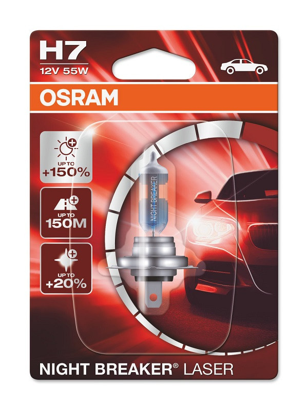 Автомобильная лампа H7 Osram Night Breaker Laser Next Generation +150% (блистер 1шт) - фото 1 - id-p159352483