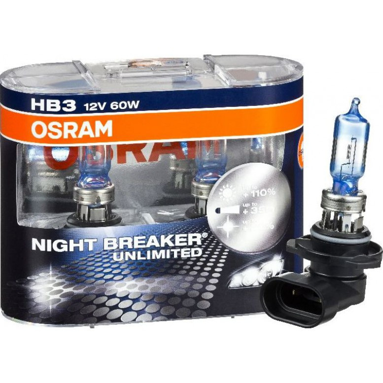 Автомобильная лампа HB3 (9005) Osram Night Breaker Unlimited +110% (комплект 2 шт) - фото 1 - id-p159352513