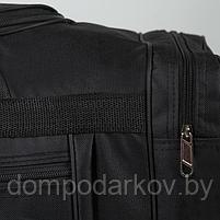 Сумка спортивная, 3 отдела на молниях, наружный карман, длинный ремень, цвет чёрный, фото 3