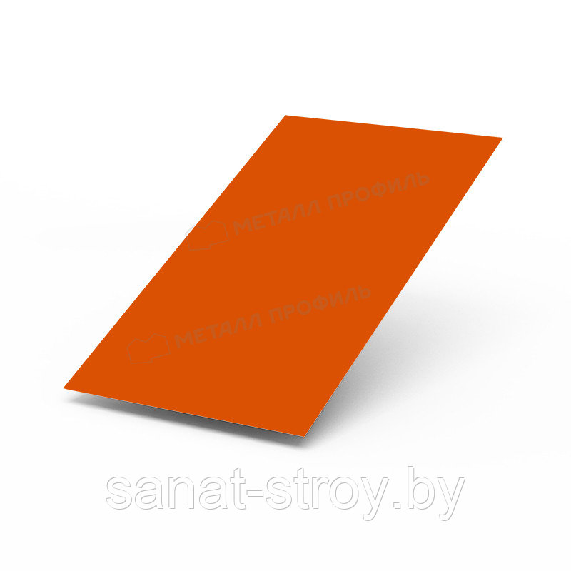 Лист плоский (ПЭ-01-2004-0.45) RAL 2004 Чистый оранжевый - фото 1 - id-p159353177