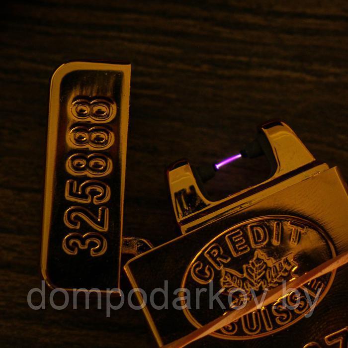 Зажигалка электронная "10 OZ GOLD", дуговая, USB, золотая, 3.5х1х7 см - фото 4 - id-p159354256