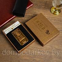 Зажигалка электронная "10 OZ GOLD", дуговая, USB, золотая, 3.5х1х7 см, фото 3
