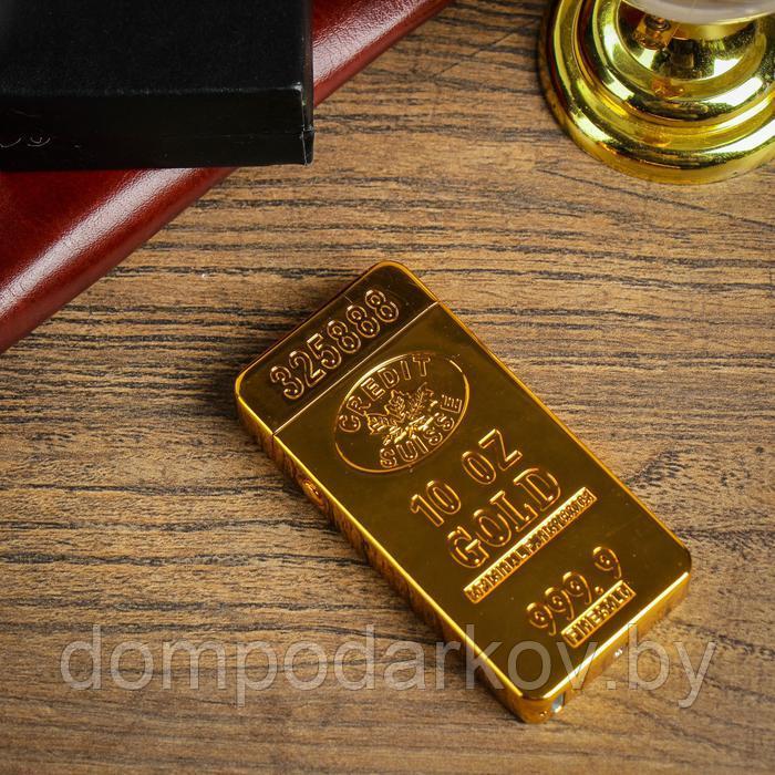 Зажигалка электронная "10 OZ GOLD", дуговая, USB, золотая, 3.5х1х7 см
