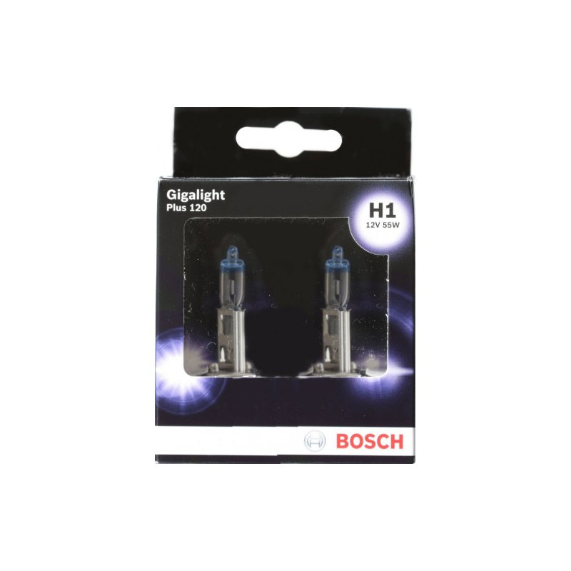 Автомобильная лампа Bosch H1 Gigalight Plus 120 (+120% яркости) комплект 2шт - фото 1 - id-p159353402