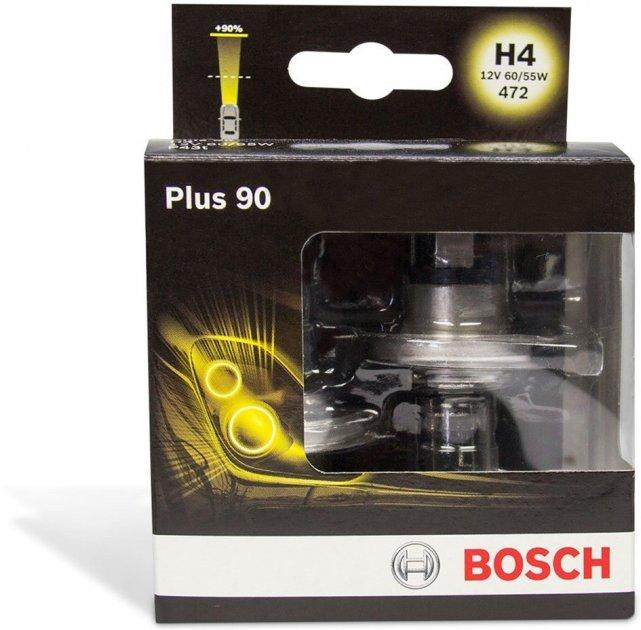 Автомобильная лампа Bosch H4 Plus 90 (+90% яркости) комплект 2шт