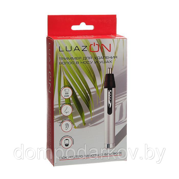 Триммер для удаления волос в носу и ушах LuazON LTRI-09, АКБ, 2 насадки, серый - фото 5 - id-p95174131