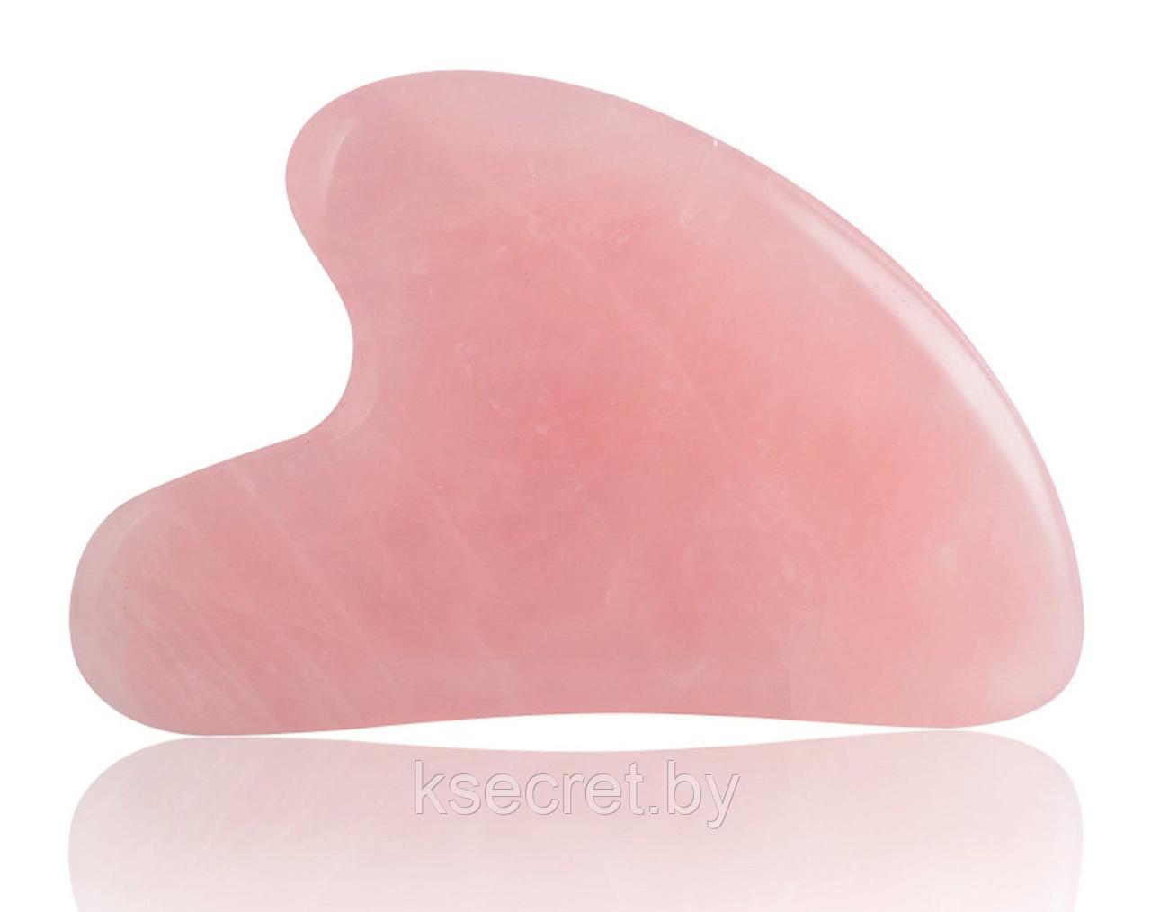 АЮМ Mассажер ГУАША для лица (кварц розовый) Massager GUASHA rose quartz - фото 2 - id-p159368454