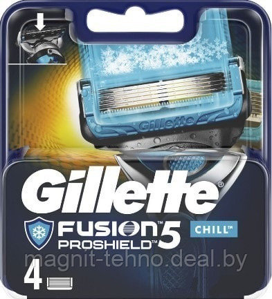 Сменные кассеты для бритья Gillette Fusion5 Proshield Chill (4 шт) - фото 2 - id-p159379473