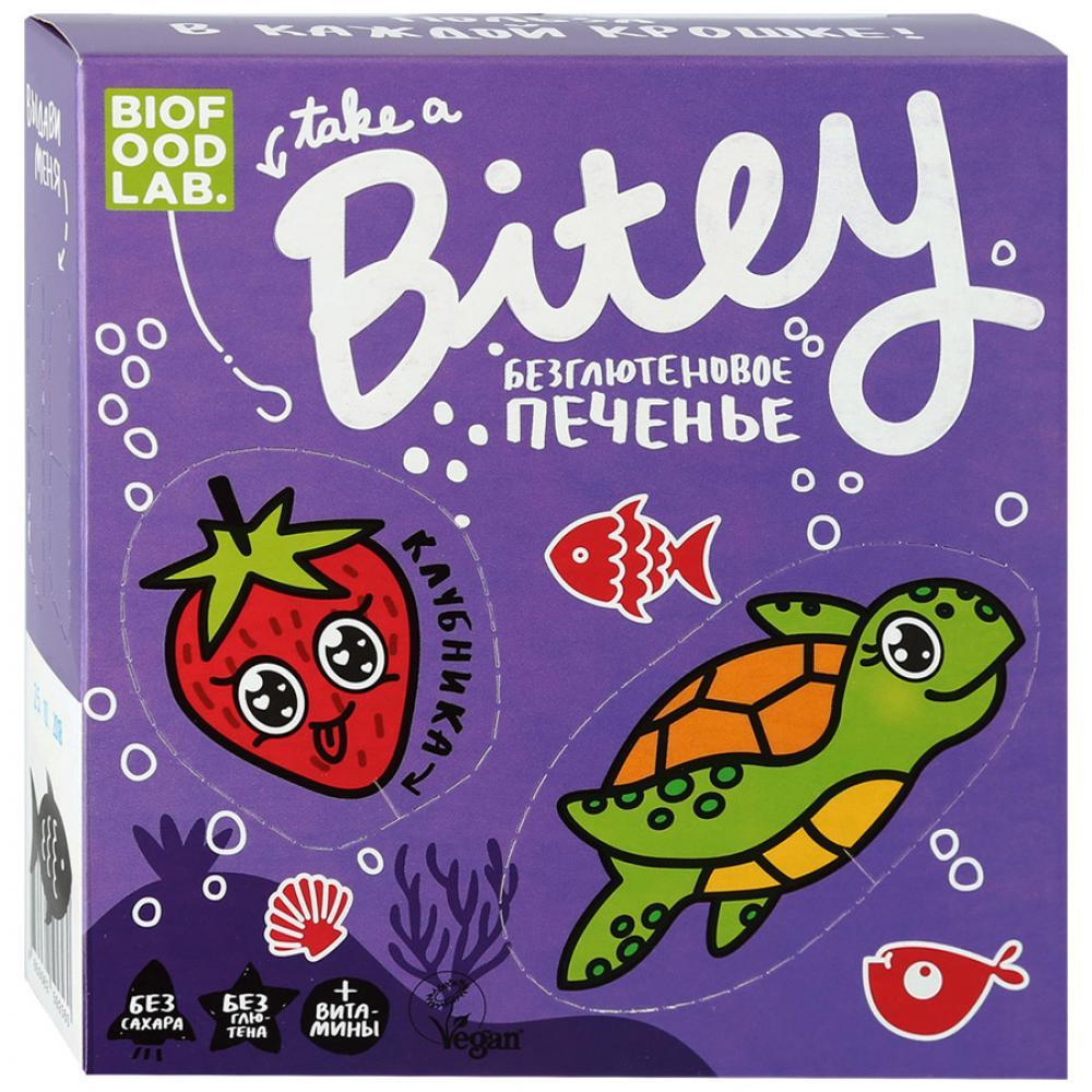 Печенье безглютеновое Bitey "Клубника", 125 гр