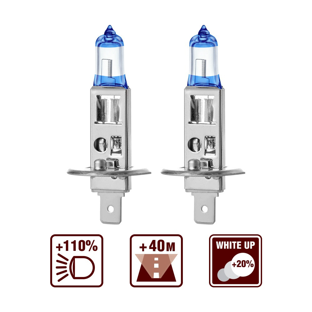 Галогенная лампа H1 AVS SIRIUS/NIGHT WAY +110% яркости 12V 55W. (блистер 2 шт) - фото 2 - id-p159396974