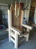Кресло-трон садовое и банное рустикальное из дерева "Волат"