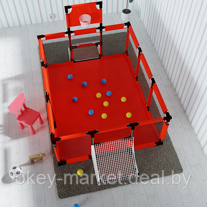 Детский манеж,игровая площадка Vigo с баскетбольной корзиной 180х120см, фото 2