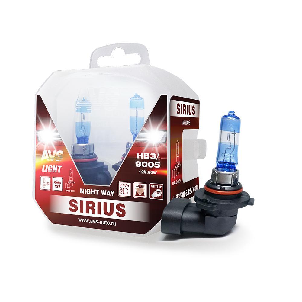 Галогенная лампа HB3 AVS SIRIUS/NIGHT WAY 12V60W. (блистер 2 шт)