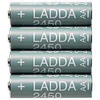 IKEA/ ЛАДДА Аккумуляторная батарейка, HR06 AA 1,2 В2450 мА ч 4шт