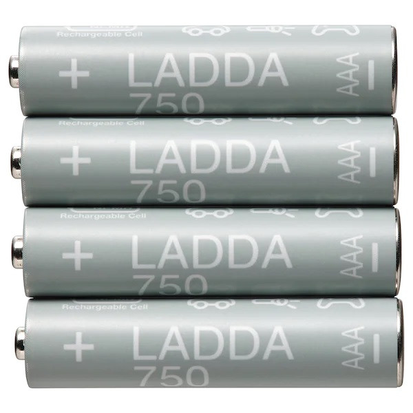 IKEA/ ЛАДДА Аккумуляторная батарейка, HR03 AAA 1,2 В750 мА ч 4шт - фото 1 - id-p159403748