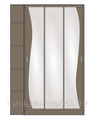 Шкаф-купе 2,15 м трехдверный с угловой консолью СШ10.10.03- "Сапермебель"-три зеркала - фото 3 - id-p159408251