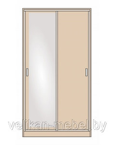 Шкаф-купе  двухдверный 1,19 м - СШ 10.04. (01)с одним зеркалом