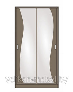 Шкаф-купе двухдверный-1,19 м -  СШ 10.04.-( 02 ) с двумя зеркалами