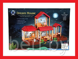 556-17 Домик для куклы двухэтажный "Dream House" с мебелью, 133 элемента