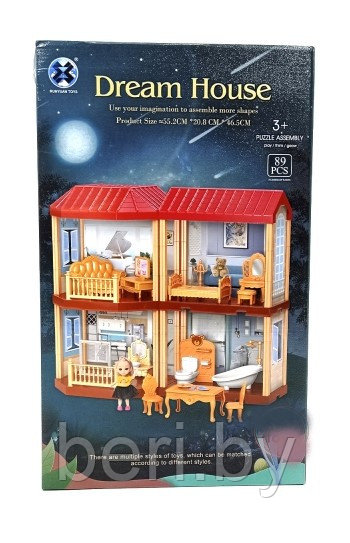 556-17 Домик для куклы двухэтажный "Dream House" с мебелью, 133 элемента - фото 2 - id-p159439907