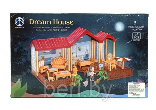 556-17 Домик для куклы двухэтажный "Dream House" с мебелью, 133 элемента - фото 3 - id-p159439907