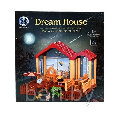 556-17 Домик для куклы двухэтажный "Dream House" с мебелью, 133 элемента - фото 4 - id-p159439907