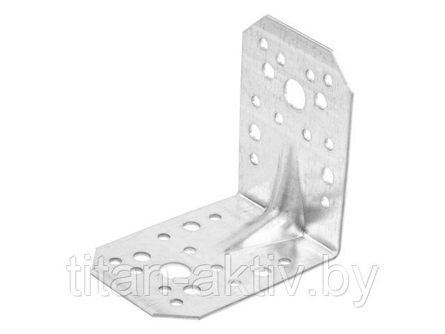 Уголок крепежный усиленный 65х90х90 мм С 2.0 мм белый цинк STARFIX